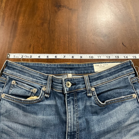 Rag & Bone Nina High Rise Ankle Flare Jeans Raw Hem Jagged Size 28 - Picture 8 of 10